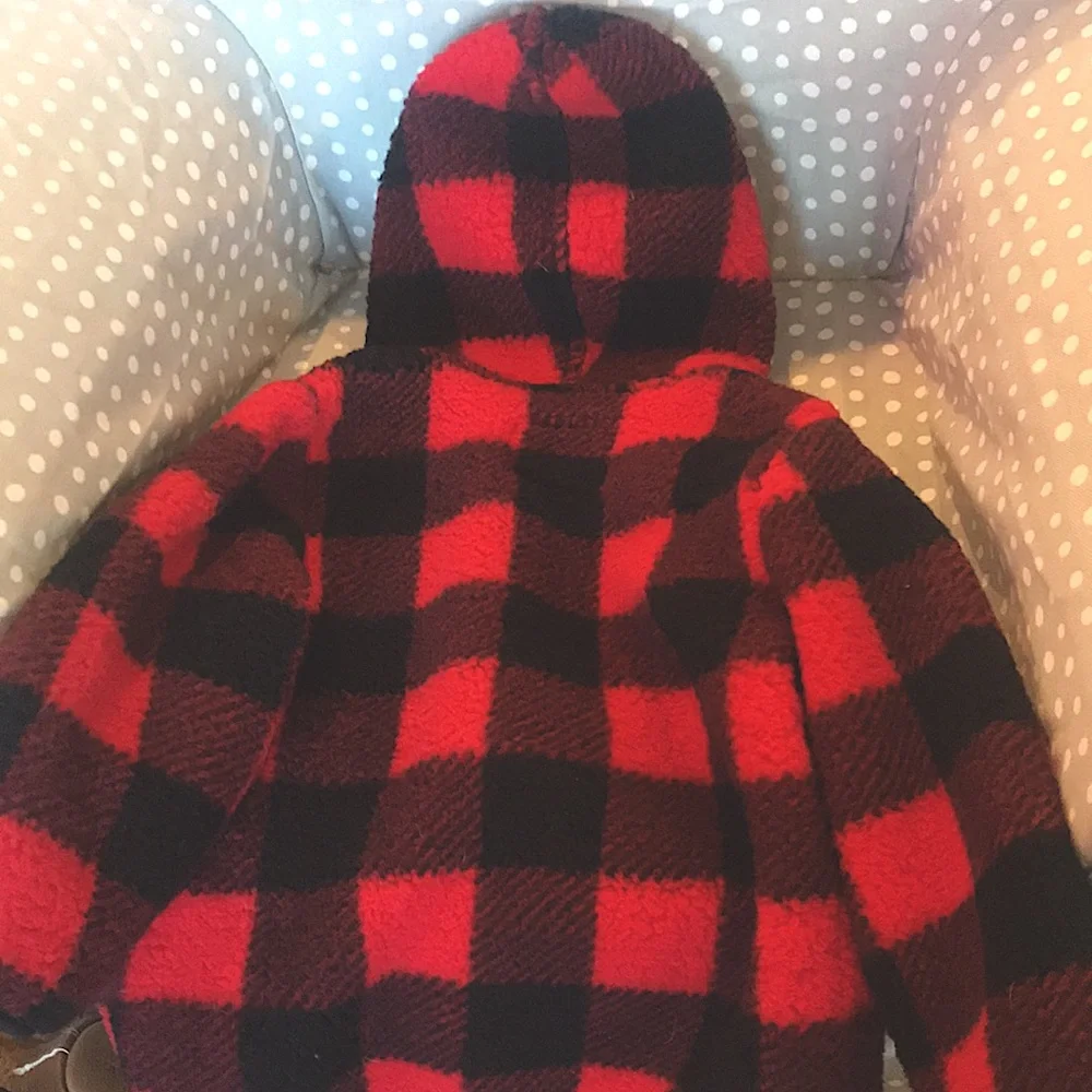 Red&Black Plaid Fleece Jacket - Picture 2 of 3